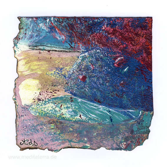 Anne de Suede 3, Sweden, The Blue Whale, Acrylic on Aquarellpaper, 2015, 13 x 13